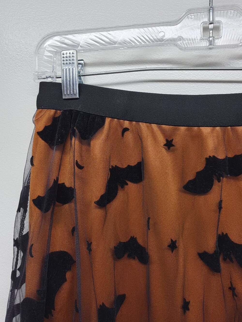 ChicWish Black Bat Tulle Maxi Skirt Sz M L Halloween Gothic Whimsigoth - Picture 3 of 5